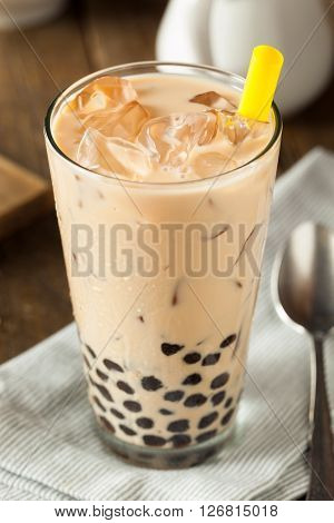 Homemade Milk Bubble Tea With Tapioca