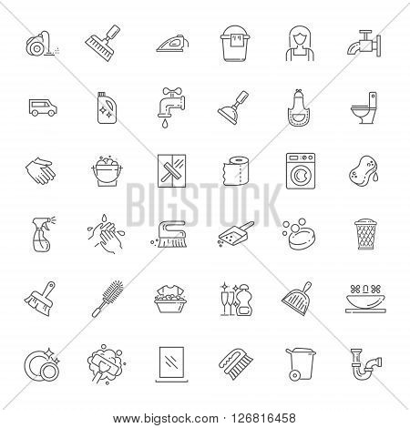Simple set of cleaning related vector icons for your design