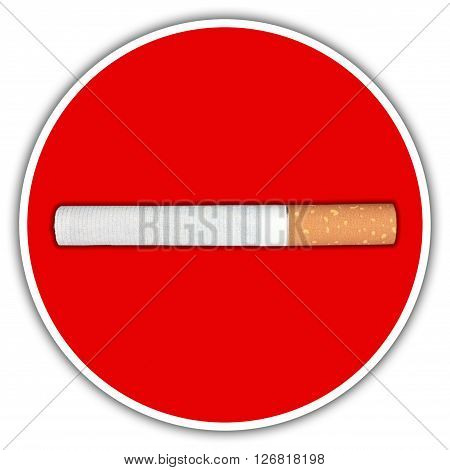 Cigarette traffic sign illustration isolated on white background