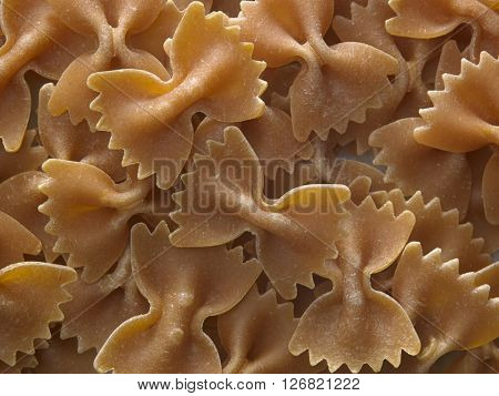 full frame of dry farfalloni pasta 