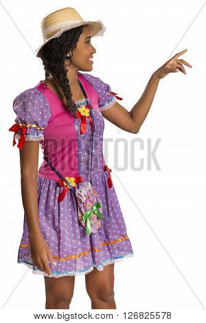 Girl Wearing Generic Caipira Clothes As In Every Festa Junina. - Brazil