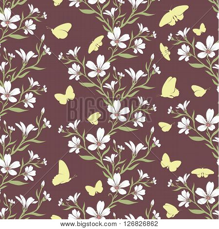 seamless tiling pattern - romantic flowers. For printing on fabric scrapbooking gift wrap.