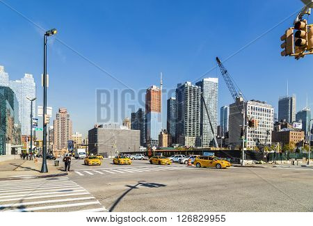 Street View With People In The Neighborhood Hells Kitchen  In New York