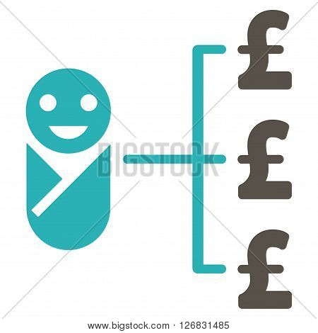 Baby Pound Expenses vector icon. Baby Pound Expenses icon symbol. Baby Pound Expenses icon image. Baby Pound Expenses icon picture. Baby Pound Expenses pictogram. Flat baby pound expenses icon.