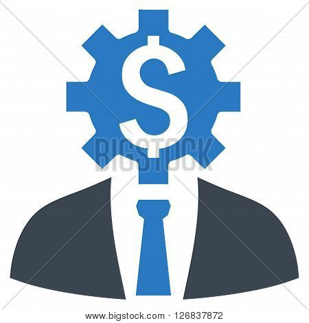 Office Worker vector icon. Style is bicolor flat symbol, smooth blue colors, white background.