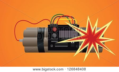 bomb dynamite explosion illustration vector illustration graphic