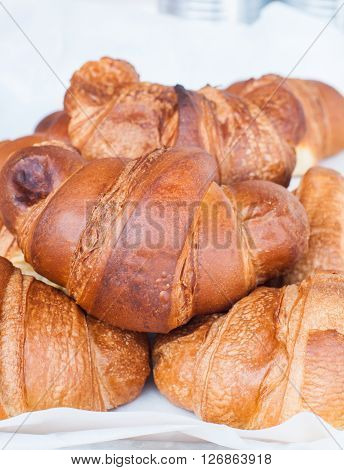 group of croissants with jam vanilla cream and honeyitaly