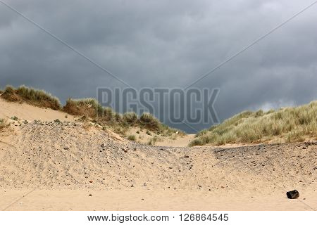 Sand Dunes on Aberavon beach in Wales