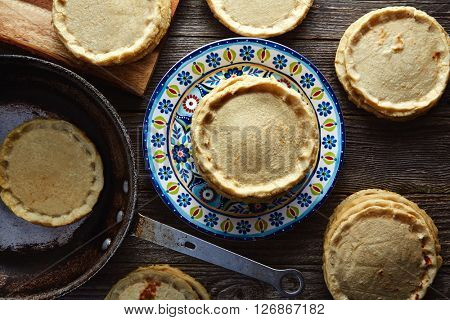 Sopes handmade mexican traditional food thick corn masa tortillas