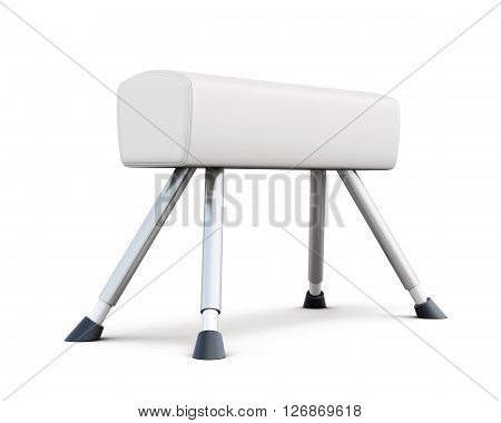 Pommel horse isolated on white background. 3d rendering.