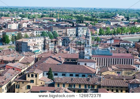 Beautiful view from the tower lamberti of Verona