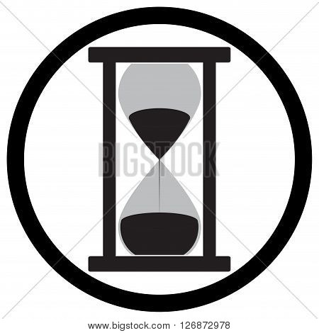 Hourglass icon flat. Clock instrument for measure sandglass equipment measurement and sandclock flow. Vector flat design illustration