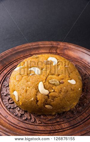 Moong Dal Halwa - a sweet dish from India, Indan Sweet Halwa made from Moong Dal, moong dal sweet sheera or shira cooked in pure ghee