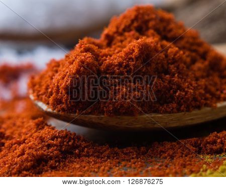 Close Up Of Red Paprika Spice