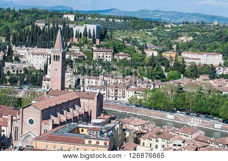 Beautiful view from the tower lamberti of Verona