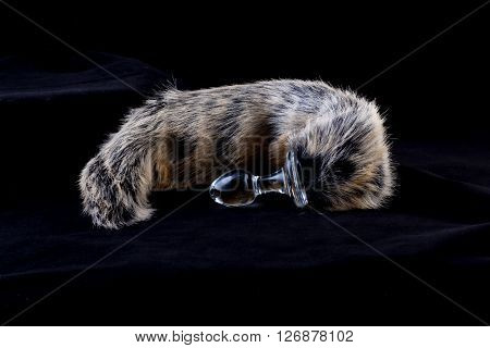 anal plug with sintetich fur like a fox