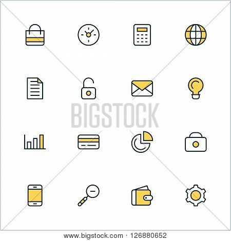Thin Line Icon Set. Vector Icons for Website Mobile Application Infographics. Business Icon Set