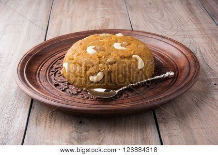 Moong Dal Halwa - a sweet dish from India, Indan Sweet Halwa made from Moong Dal, moong dal sweet sheera or shira cooked in pure ghee