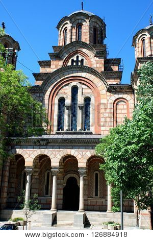 Entrance on Church of St. Mark in Belgrade - Serbia