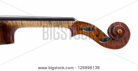 Side View Of Violin Neck, Pegbox And Scroll