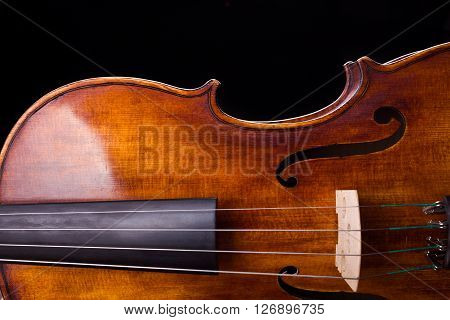 Close View Of A Violin Strings And Bout