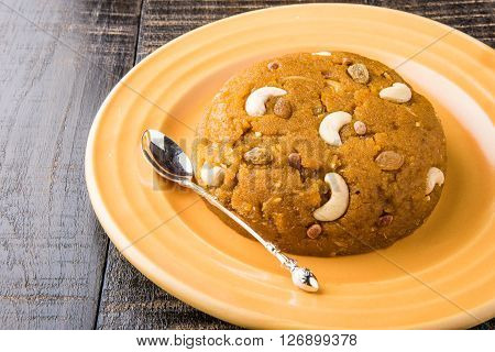 Moong Dal Halwa - a sweet dish from India, Indan Sweet Halwa made from Moong Dal, moong dal sweet sheera or shira cooked in pure ghee