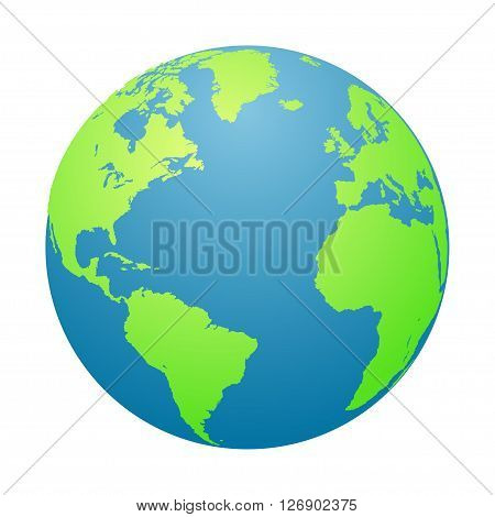 World globe. Planet Earth in a white background. Vector illustration