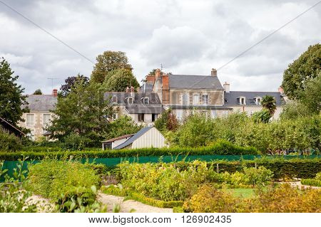 Small village in the summer Bauge France in Loire