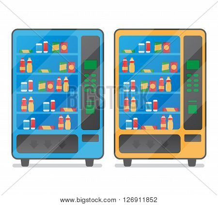 Vending coffee snack and water is a machine vector illustration