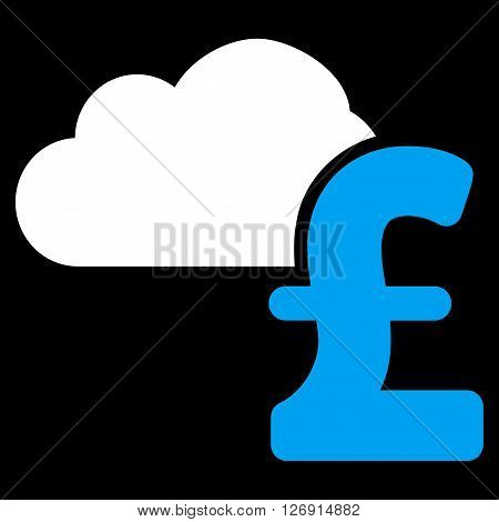 Cloud Pound Banking vector icon. Cloud Pound Banking icon symbol. Cloud Pound Banking icon image. Cloud Pound Banking icon picture. Cloud Pound Banking pictogram. Flat cloud pound banking icon.