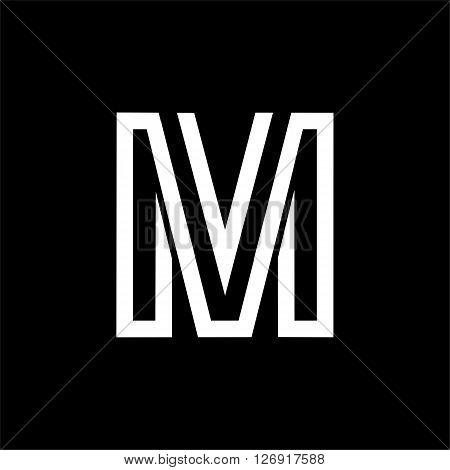 Capital letter A. From the white interwoven strips on a black background. Template for emblem, logos and monograms.