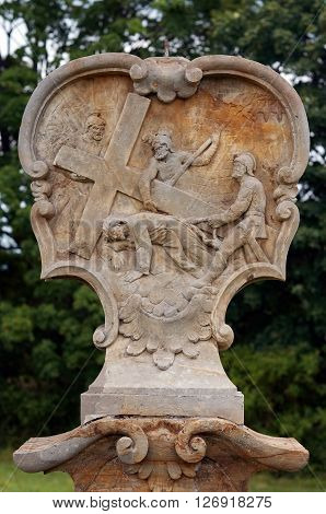Relief - Calvary - Stations of the Cross - Jesus falls the second time
