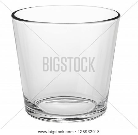 Empty glass plant pot isolated on white background with clipping path.