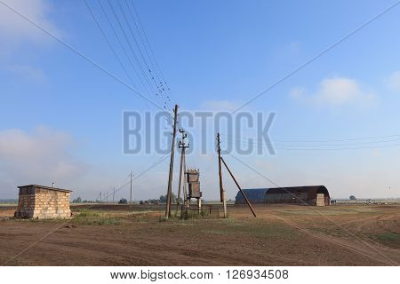 Abandoned farm equipment field barn. The landscape of the Russian village on the Volga river
** Note: Visible grain at 100%, best at smaller sizes