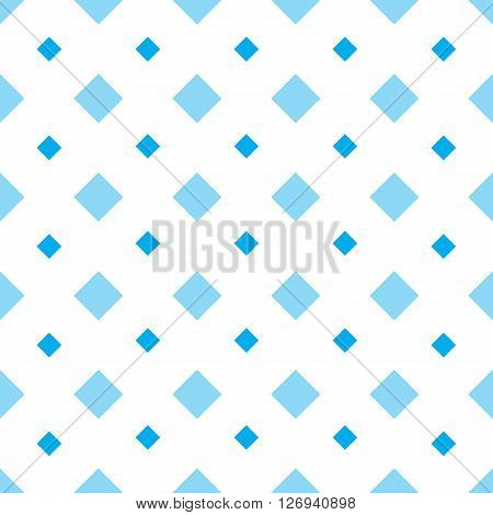 Rhomb vector seamless pattern. Geometric seamless texture with blue rhombs on white background. Rhombic wallpaper design. EPS8 vector illustration. Pattern swatch included.