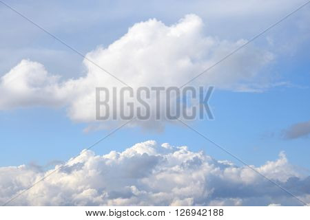 Blue sky with spindrift clouds may be used as background.