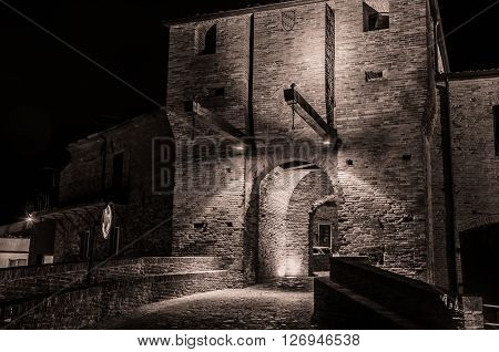 The Malatesta castle of Mondaino (Rimini), Italy