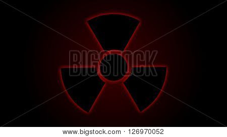 Vector illustration Radiation danger symbol red, background