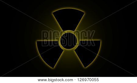 Vector illustration Radiation danger symbol yellow, background
