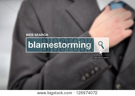 Web search bar glossary term - blamestorming definition in internet glossary.