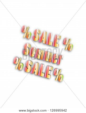 Sommer Sale - 3D Word with Reflection !