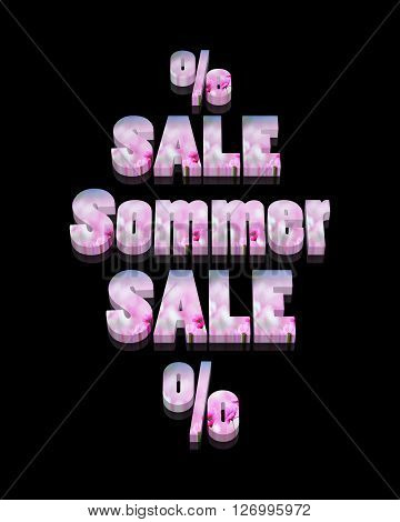 Sommer Sale - 3D Word with Reflection !