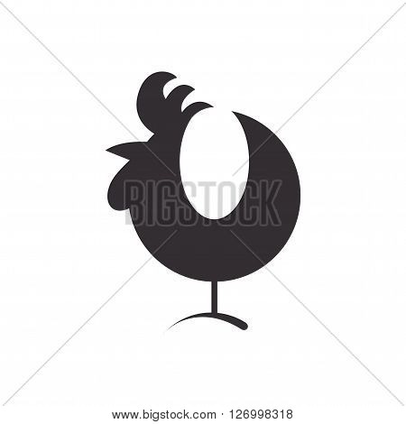 Cock. Icon cock. Rooster silhouette isolated on white background. Rooster symbol of the New Year. Cock vector. Vector illustration.