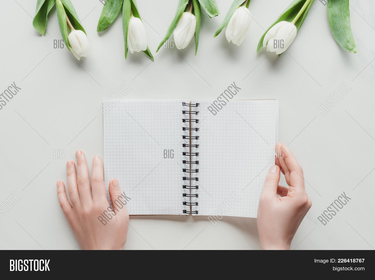 woman cropped view notebook powerpoint template woman cropped view