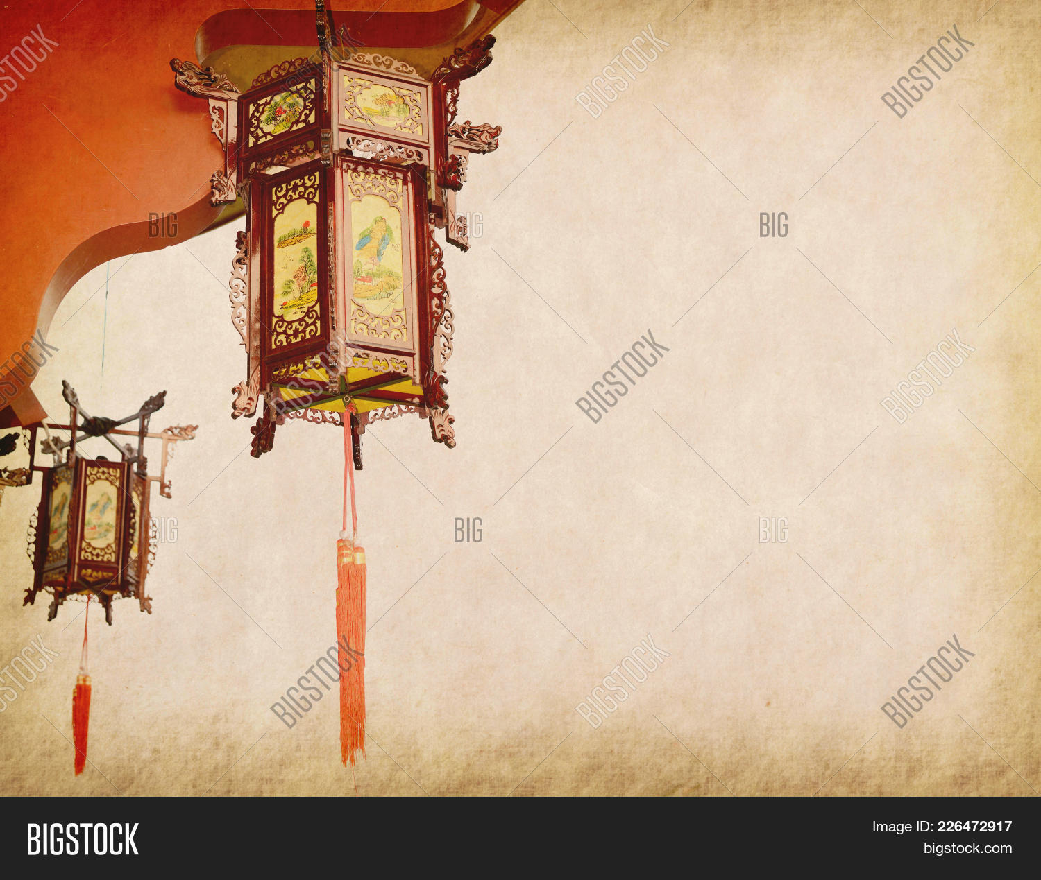 chinese lantern on old powerpoint template chinese lantern on old old paper powerpoint templates