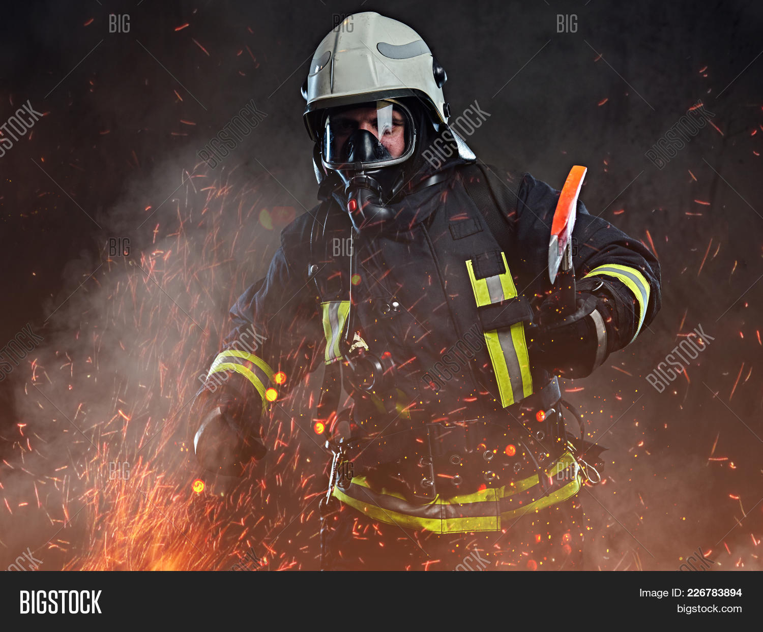 firefighter dressed powerpoint theme powerpoint template