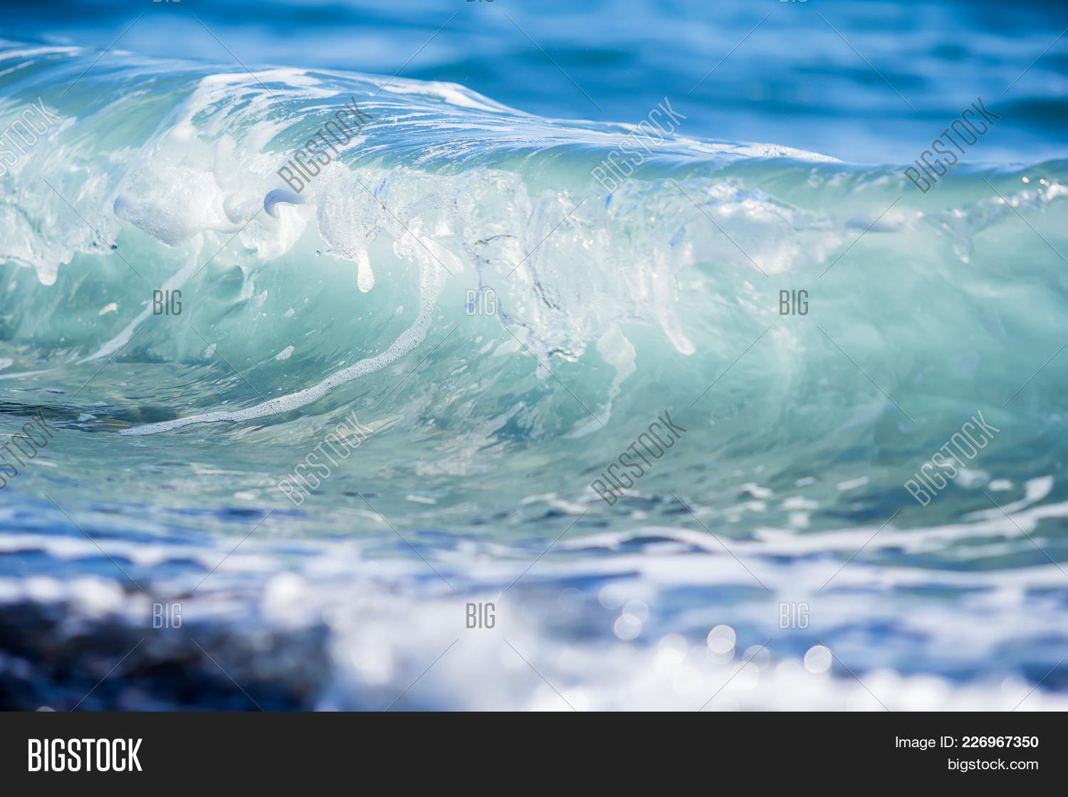landscape blue wave in ocean powerpoint template landscape blue