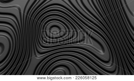 Stylish Black Colored Background With Flowing Lines. Abstract Topographic Map Contour Background. Bl