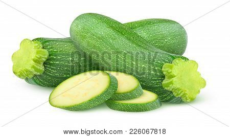 Isolated Cut Zucchini