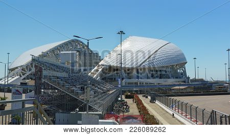 Russia, Sochi, Krasnodar Region - June 05.2017: The Rostrum Of The Track 